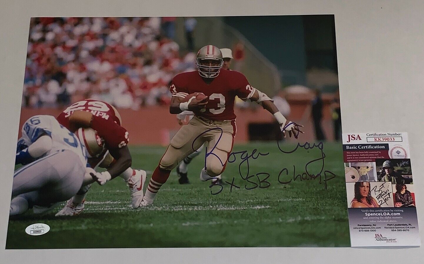 Roger Craig signed San Francisco 49ers 11x14 Photo Poster painting autographed W/ Inscr. JSA