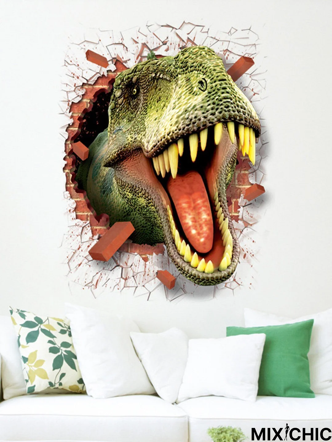 3D Creative Dinosaur Decorative Sticker Bedroom Wall Sticker