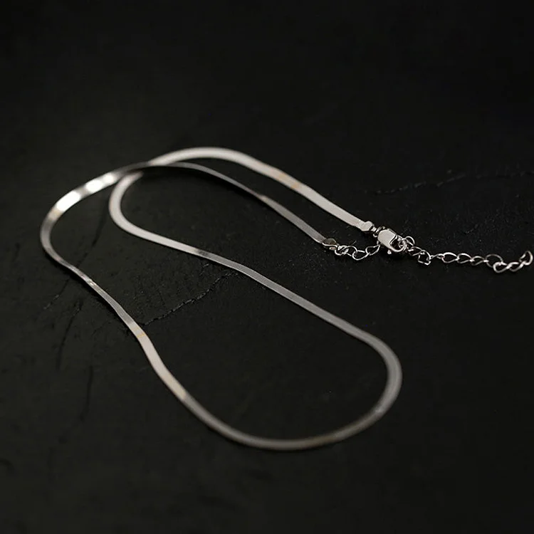 Herringbone Chain Flat Choker Necklace