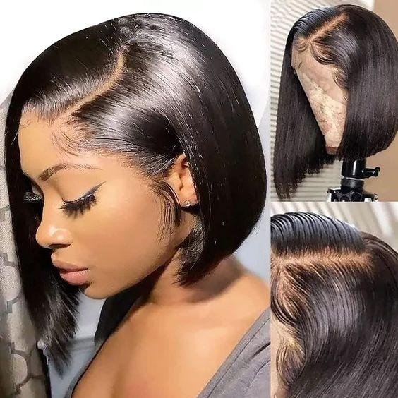 Black Brazilian Straight Hair BOB Wigs Lady Wig