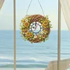 DIY Sunflowers Bird Nest 5D Hanging Clock Art Craft for Bedroom Decor