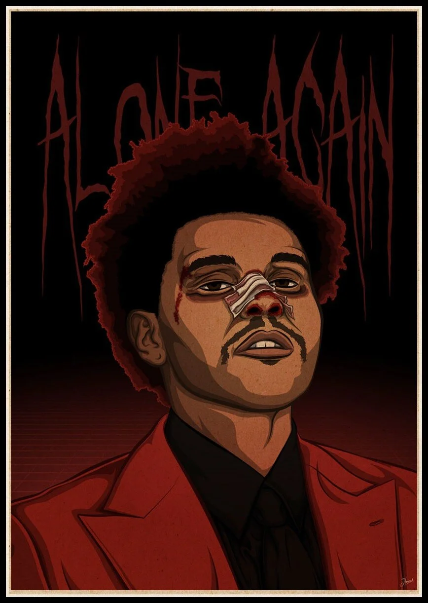 Athvotar Rapper Posters Hip Hop The Weeknd Wiken Potted Brother Quality Vintage Kraft Paper Painting Poster Living Room Wall Decor 703-1