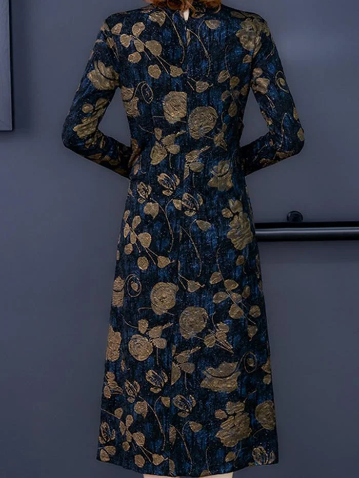 Fashion Plus Size Long Sleeve Dress