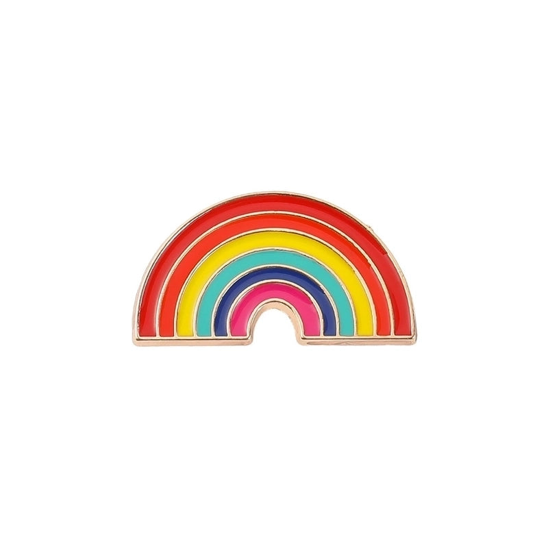 Fashion Pin Rainbow Heart Shape Alloy Plating Unisex Brooches