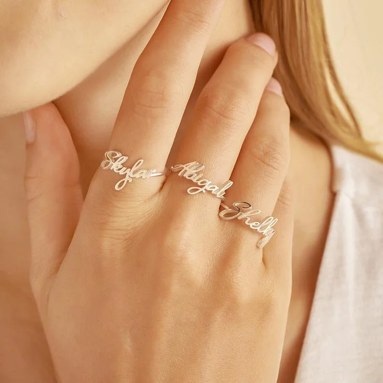 Personalized Name Ring Custom 1 Name Rings Gifts for Her