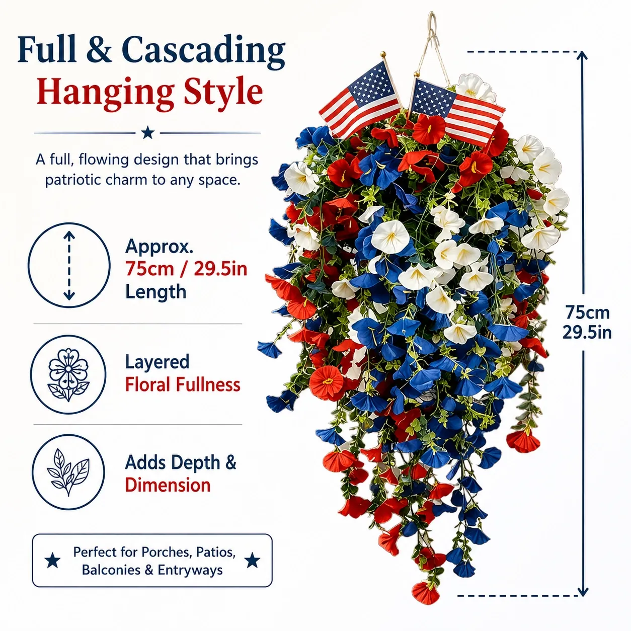 🇺🇸4th of July Decoration Tricolor Patriotic Artificial Flower✨