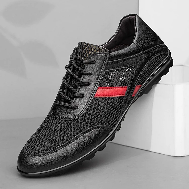 Kakacloud Summer Men's Comfortable and Breathable Casual Mesh Shoes Fashionable Lace Up Men's Outdoor Anti Slip Sports and Leisure Shoes