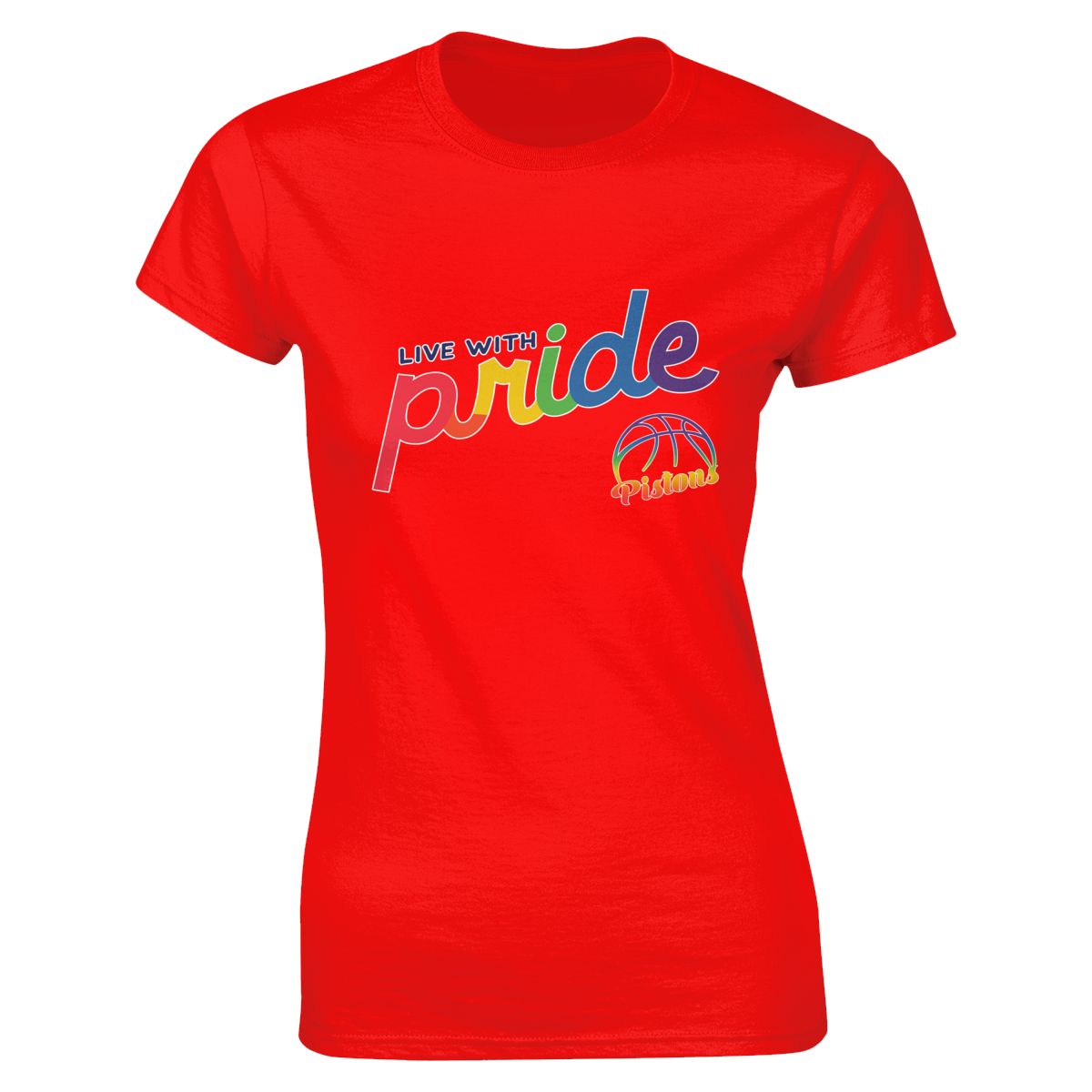 Detroit Pistons Live With Pride Women's Crewneck T-Shirt