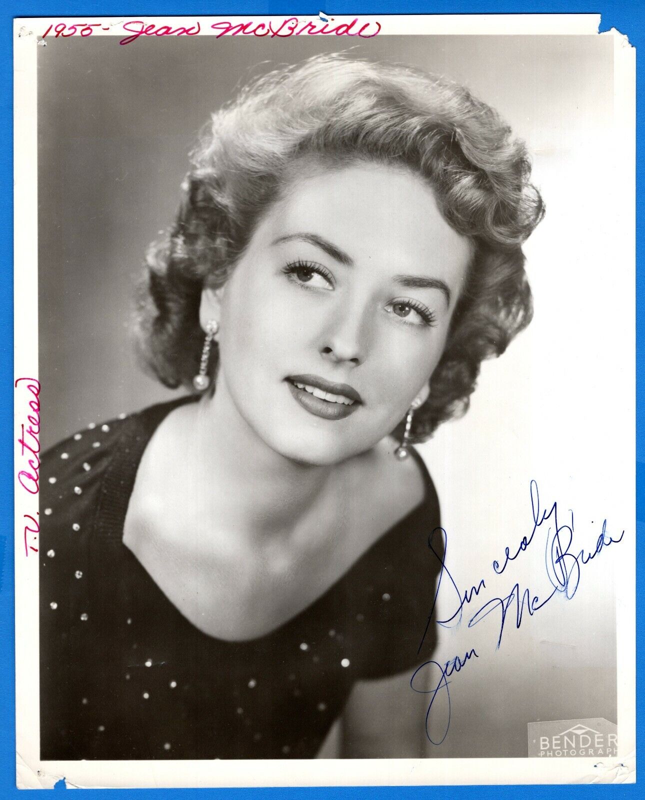 Jean McBride Actress Hand Signed Autograph 8x10 Vintage Photo Poster painting