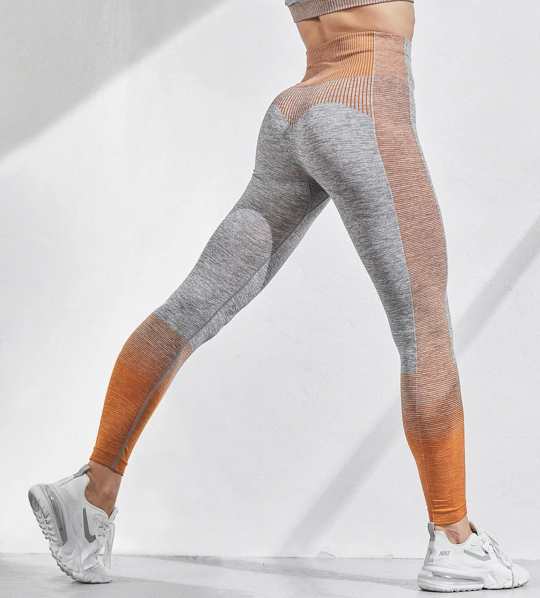 Seamless Outdoor Two Piece Set Women Long Sleeve Crop Top Sport Leggings Tracksuit Fitness Gym Suits For Women