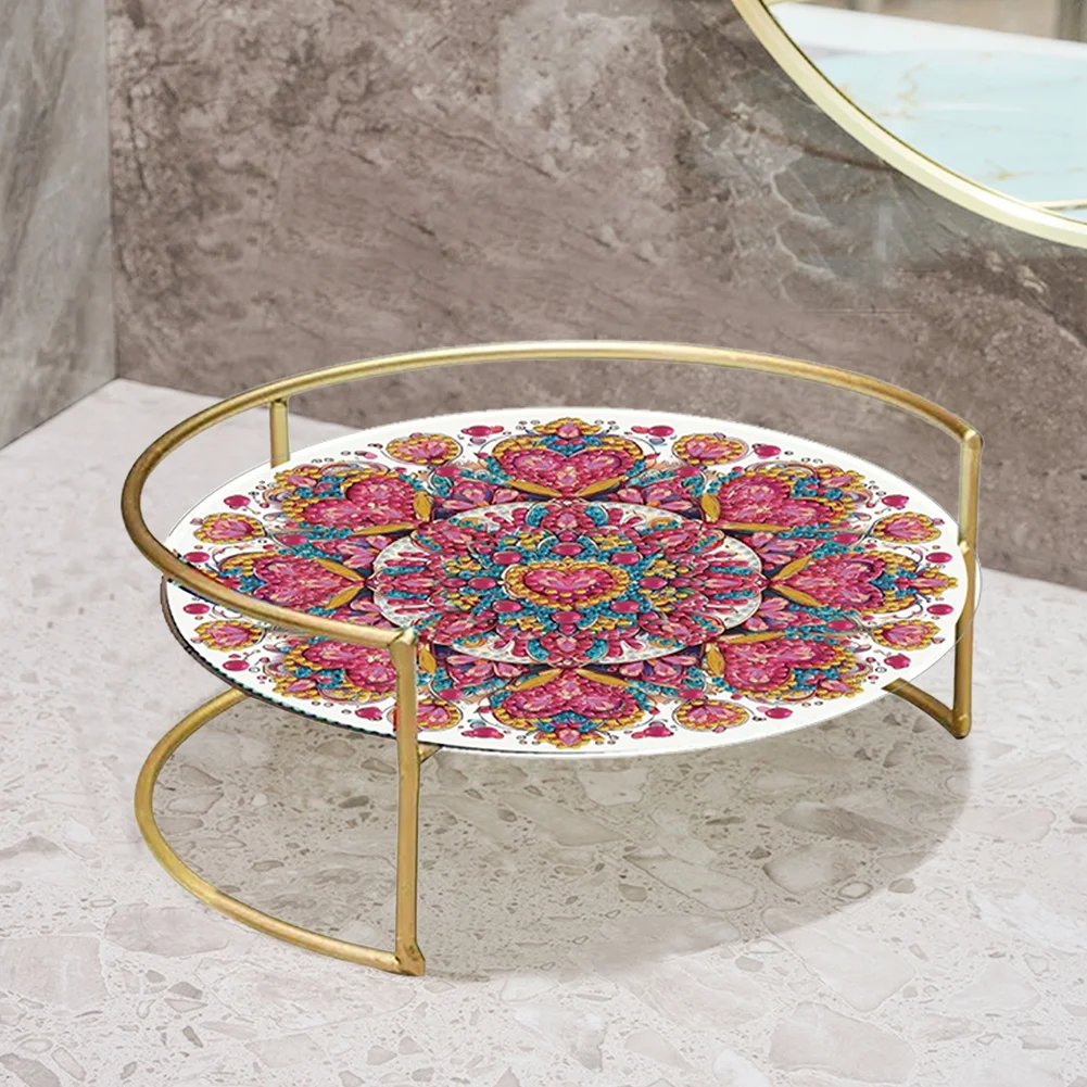 Acrylic Mandala 5D DIY Diamond Painting Serving Tray for Home Desk Coffee Table