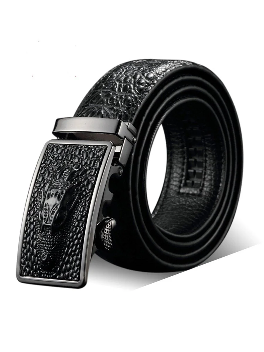 men's leather cowhide belt crocodile pattern belt