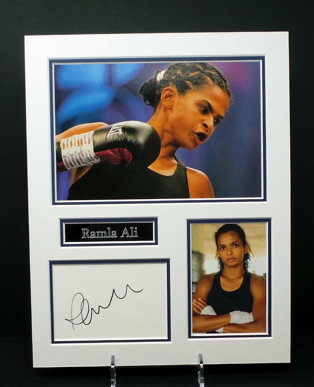 Ramla ALI Somali Female Boxer Mounted RARE Signed Photo Poster painting Display AFTAL RD COA