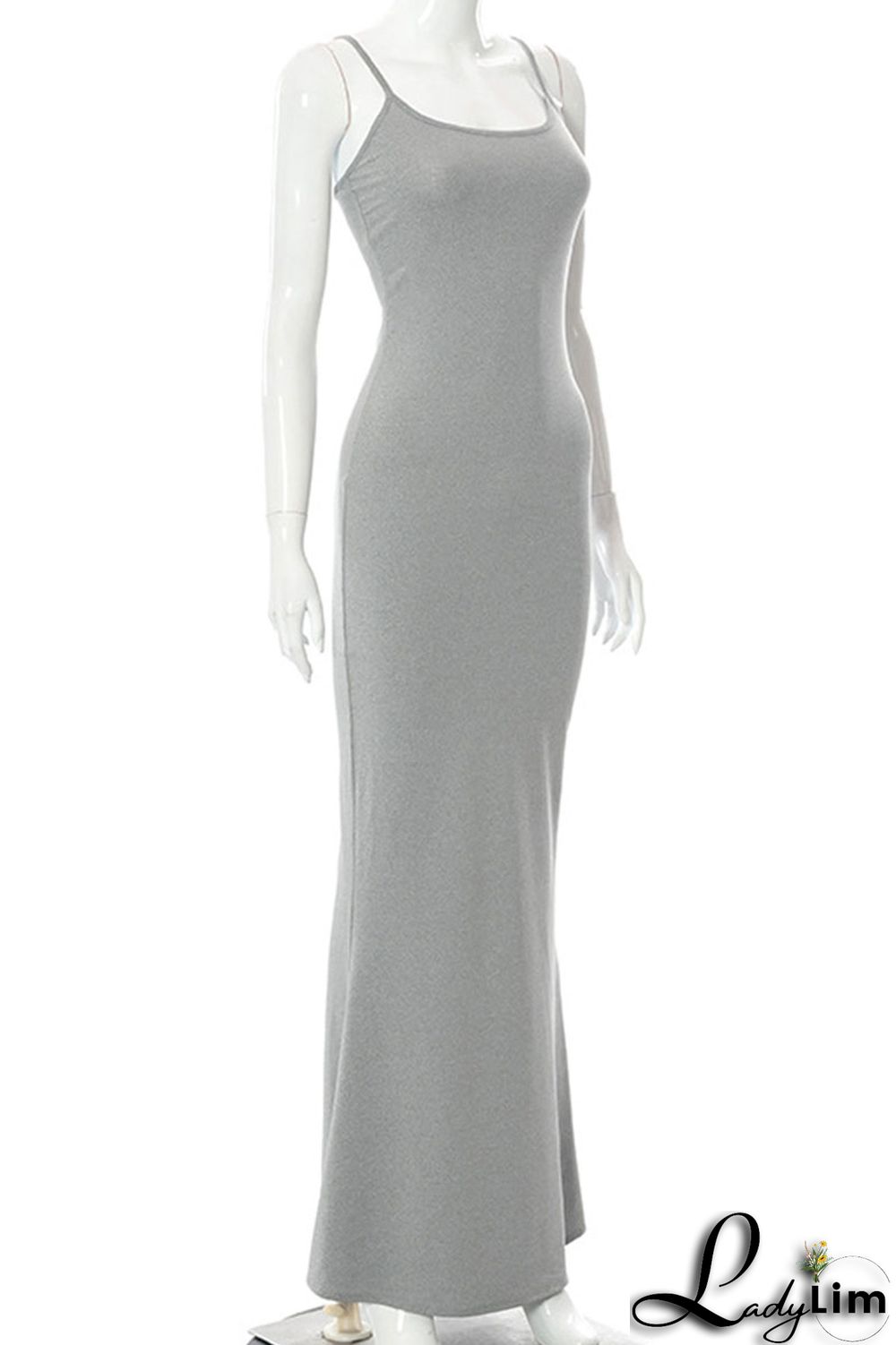 Black Sexy Solid Split Joint Spaghetti Strap Sling Dress Dresses