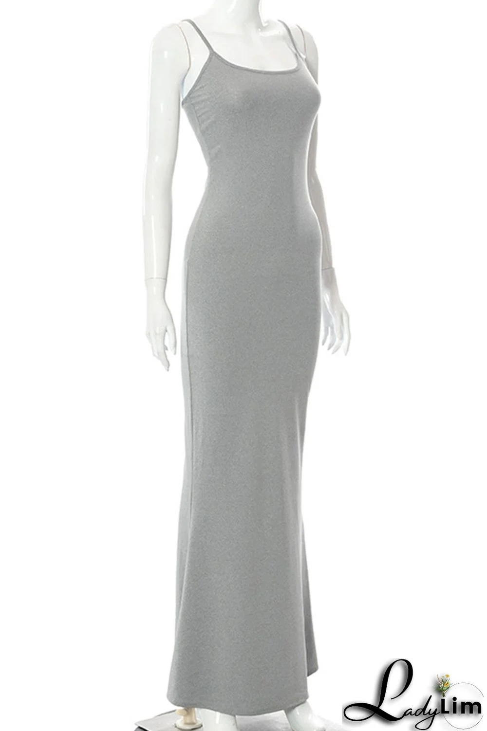 Black Sexy Solid Split Joint Spaghetti Strap Sling Dress Dresses