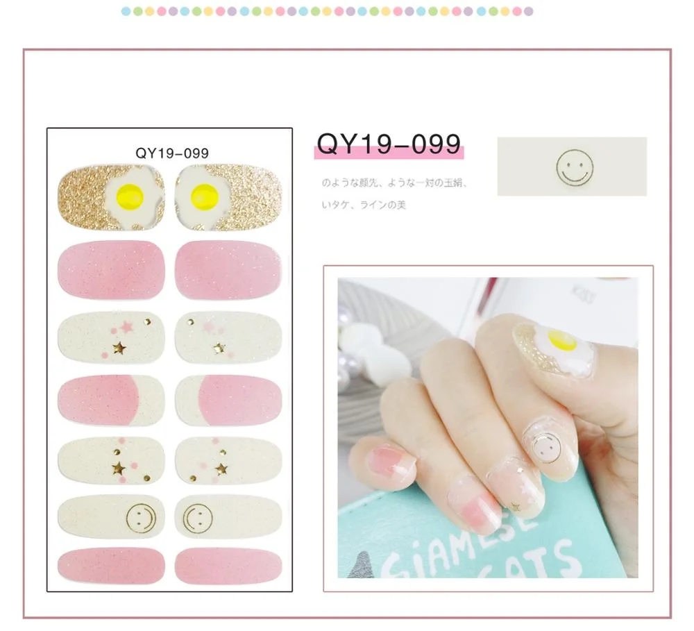 Cute Bear Water Transfer Nail Sticker Japanese Korean Style Flowers Small Fresh Manicure Decoration Funny Pattern Design 1pc-Nail Inspo