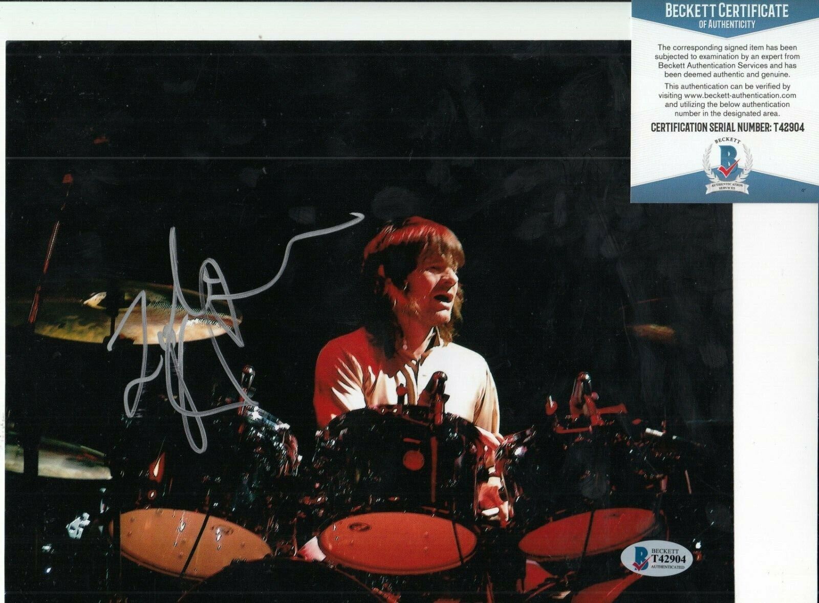 ZAK STARKEY signed (THE WHO) Drummer RINGO STARR 8X10 Photo Poster painting BECKETT BAS T42904