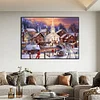 (70*50cm)Xmas Country Scene - Full Round Drill Diamond Painting