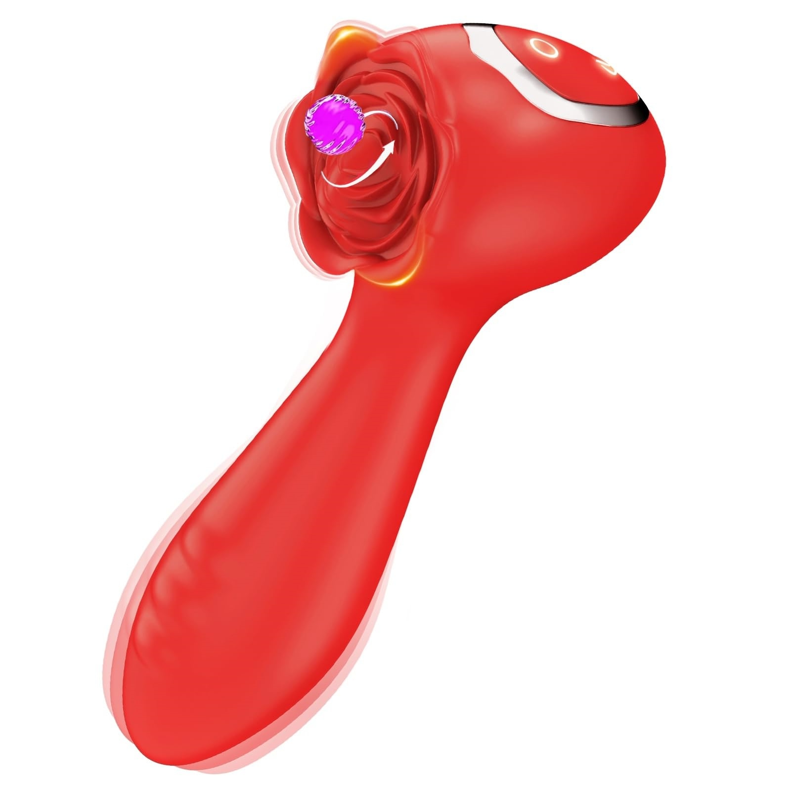 Rose Clitoral Stimulator With Rotating Stamen Dildo Vibrator - Rose Toy