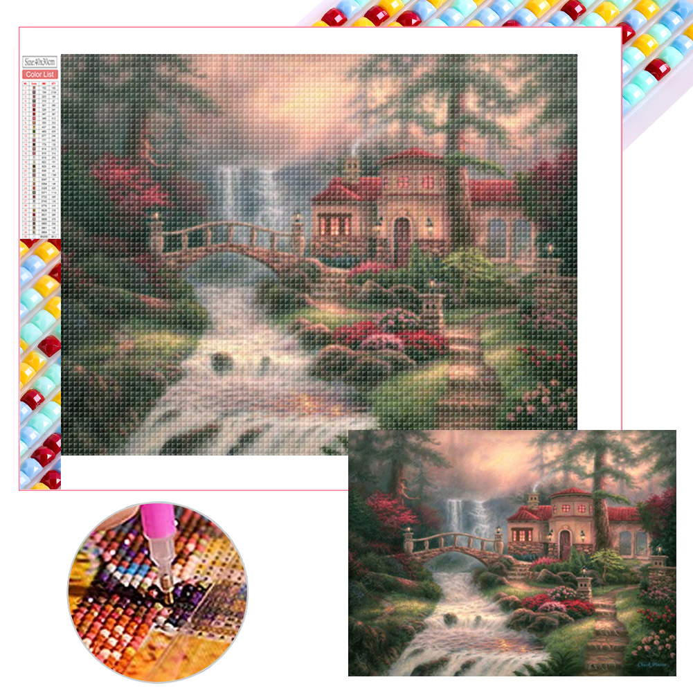 House In The Mountains 40*30cm(picture) full square drill diamond painting