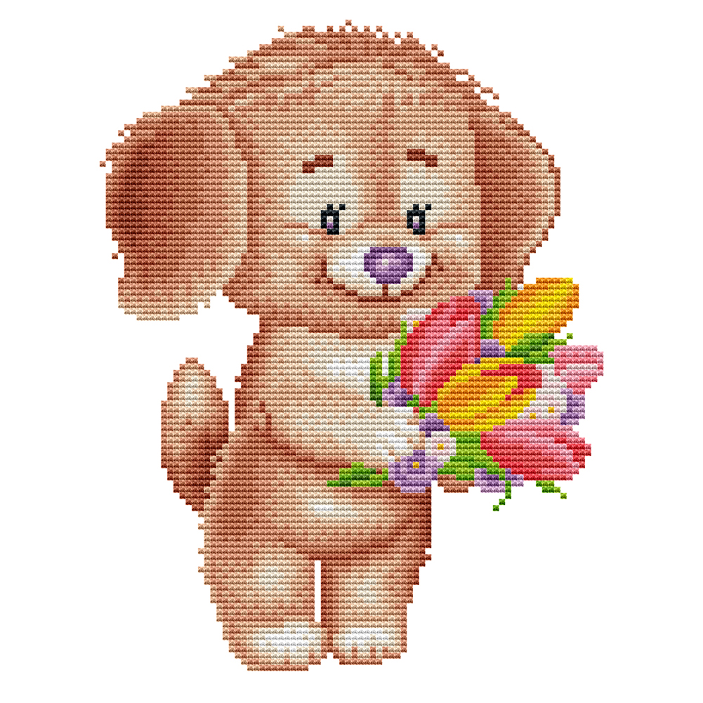 

Cute Dog - 14CT Counted Cross Stitch - 22*26CM, 501 Original