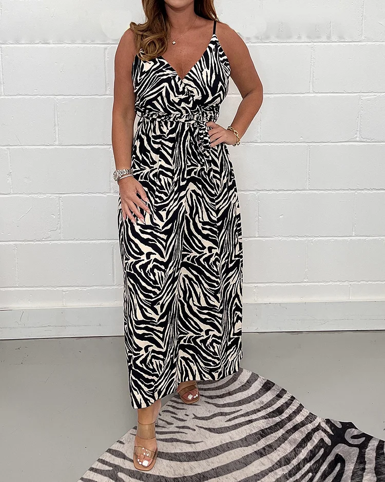 Zebra Print Camisole Dress