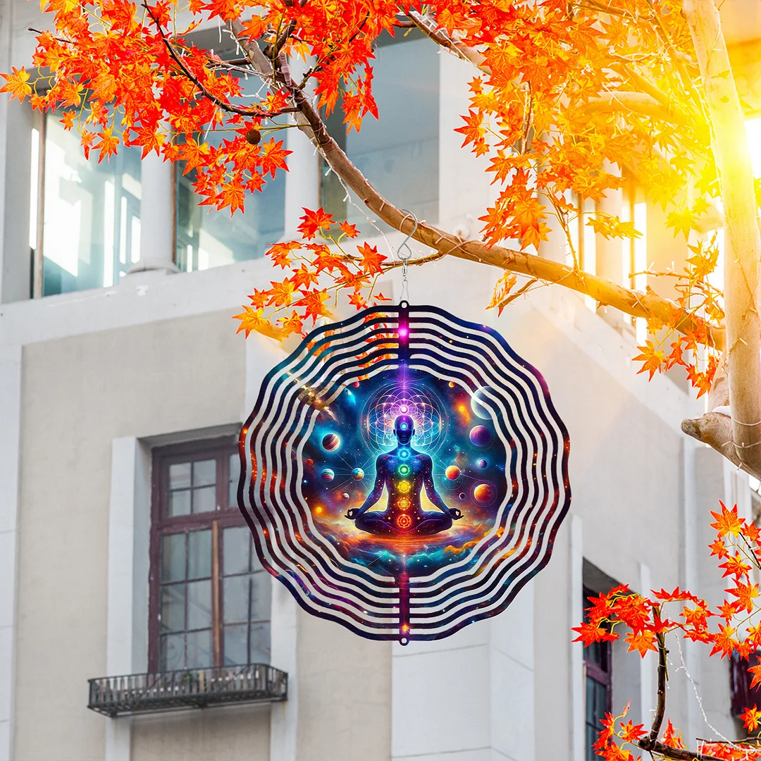 3D Hanging Wind Spinner 360 Degree Rotating 10-Inch Garden Wind Spinners Hanging Wind Catcher Art Gift for Home Garden Halloween Christmas (contemplation)