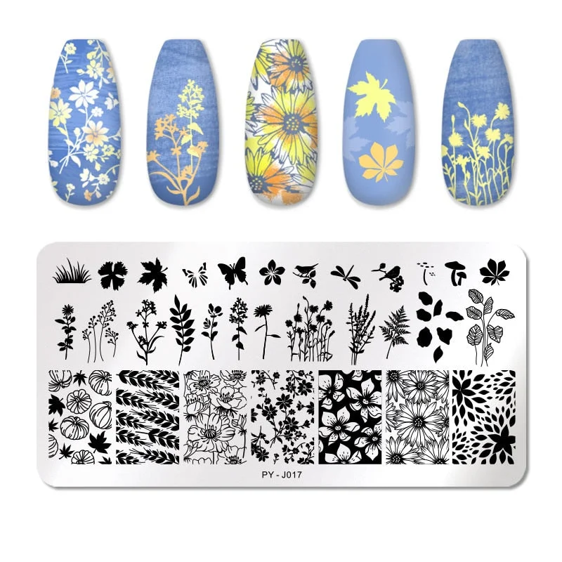 PICT YOU Square Lace Series Nail Stamping Plates Stencil Stainless Steel Tools Nail Art Stamp Design for DIY Image Plate-Nail Inspo