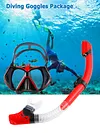 Anti-Fog Goggles Diving Mask Snorkeling Breath Tube Set for Adult (Black M)