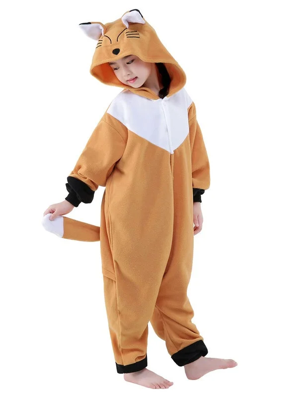 Kids Kigurumi Pajama Fox Onesie Childrens Flannel Cartoon Sleepwear Halloween Costume  Novameme