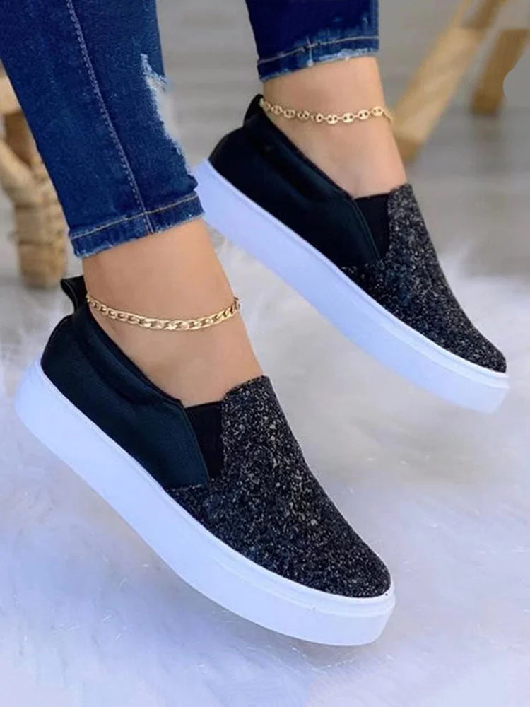 Glitter Slip-on Flat Sneaker