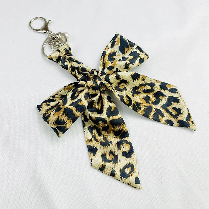 Sweet Minimalist Bow Knot Cloth Metal Unisex Bag Pendant Keychain