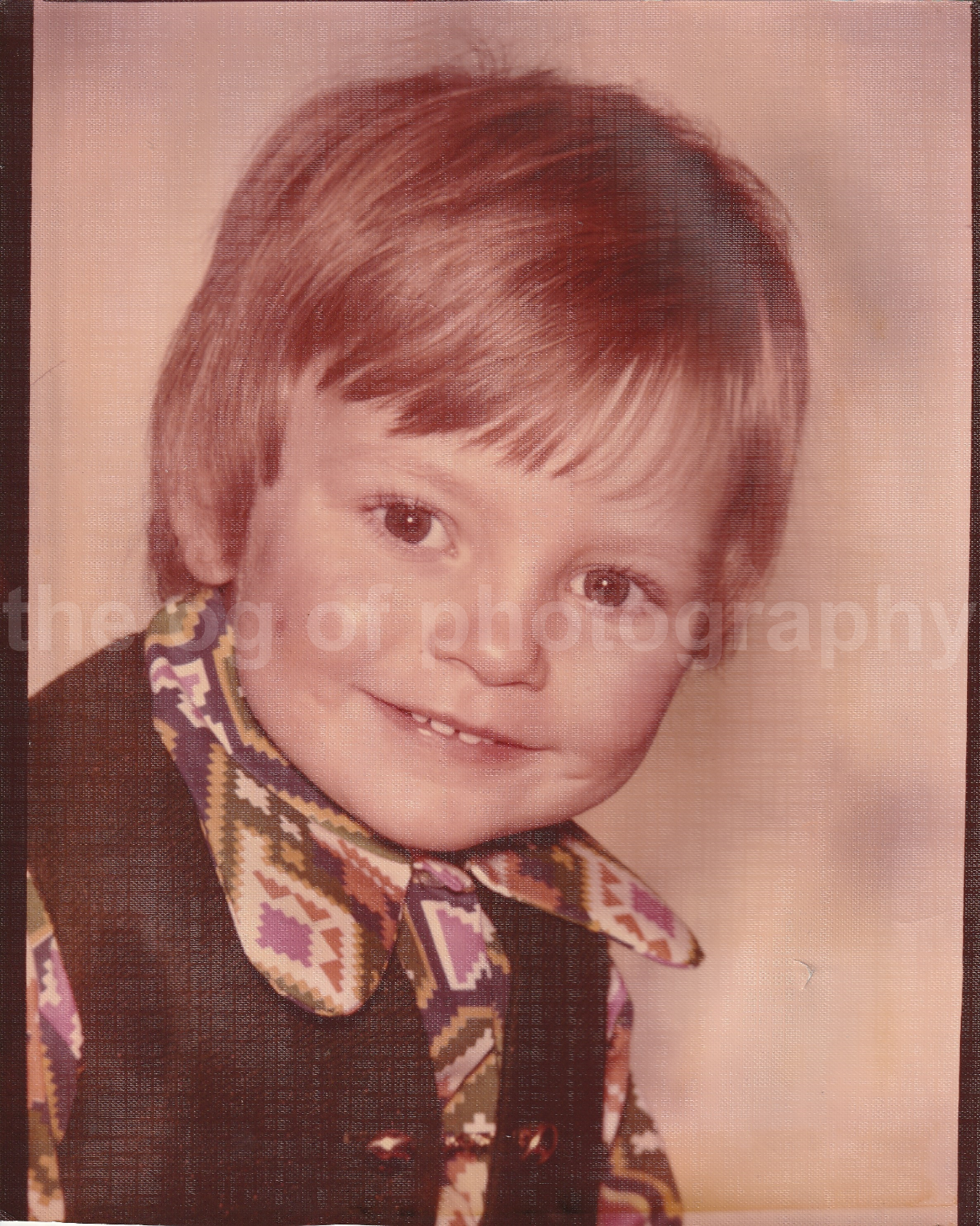 PORTRAIT OF A YOUNG KID Vintage FOUND Photo Poster painting Child COLORM 82 21