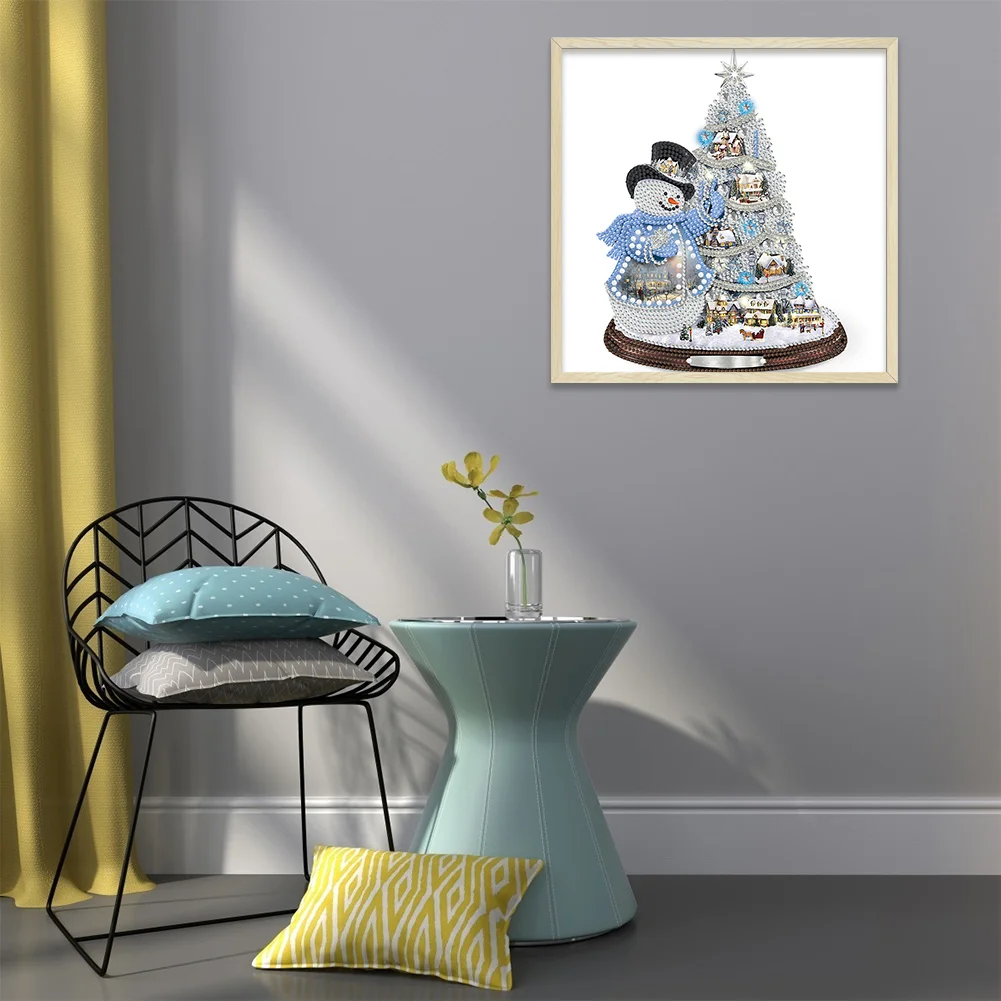 Diamond Painting - Partial Special Shaped Drill - Christmas Snowman(30*30cm)