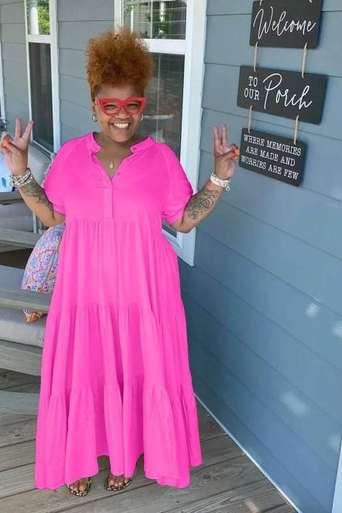 Tiered Midi Dress - Buy 2 Free Shipping