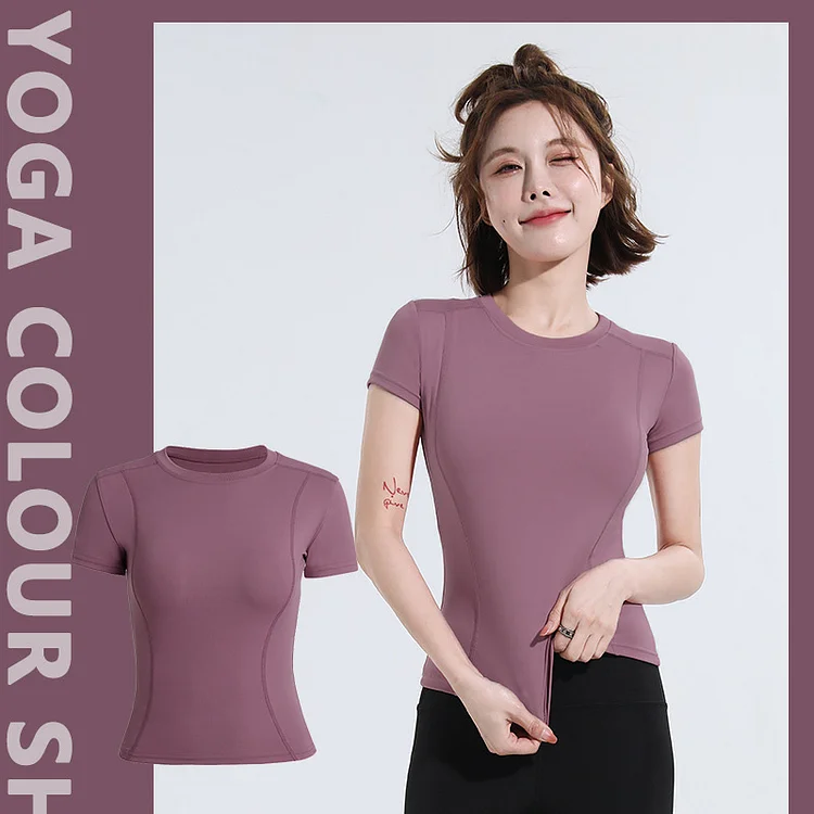 PASUXI New Arrival Girls Quick Dry Fitness Yoga Short Sleeves Gym Athletic Top Workout Custom Logo T Shirts For Women huanwei