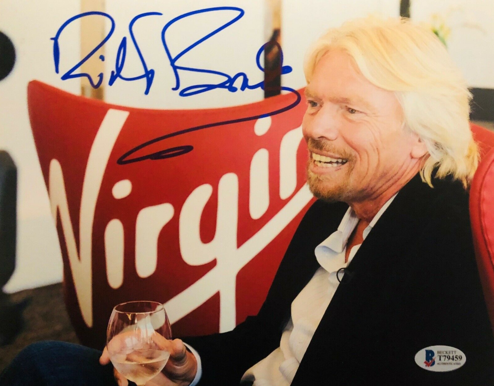 RICHARD BRANSON SIGNED AUTOGRAPH 8x10 Photo Poster painting - VIRGIN GALACTIC UNITY RARE! BAS