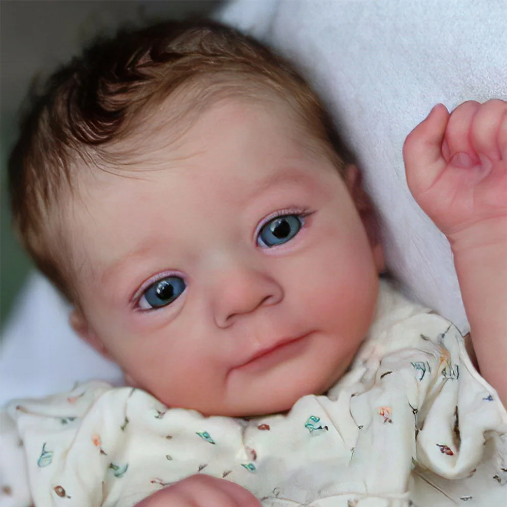 18" Lifelike Innocent and Lovely Awake Reborn Newborn Girl Named Passiy With Blue Eyes