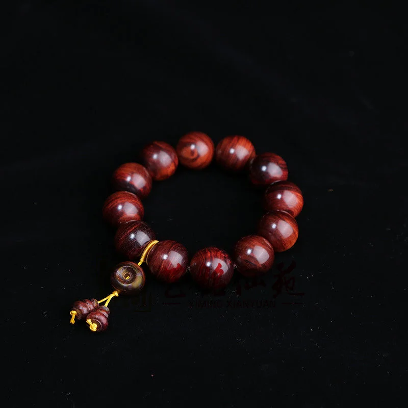 Red Sandalwood High Oil Buddha Round Beads Bracelet