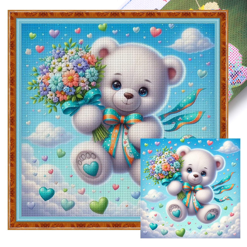 Bear Full 11CT Pre-stamped Canvas(40*40cm) Cross Stitch