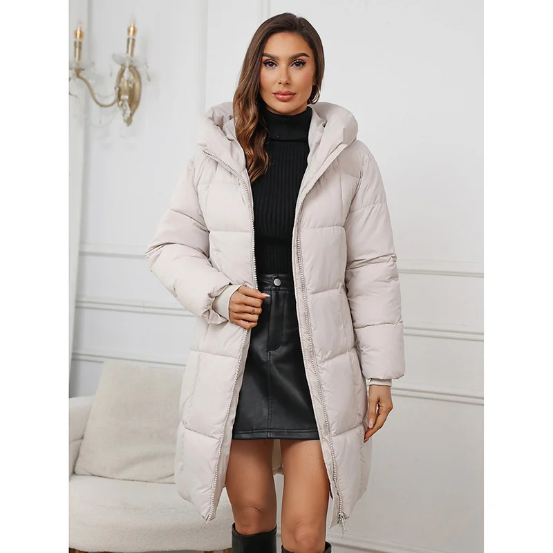 Woherb 2024 New Hooded Women's Cotton-Padded Clothes Women In The Long Slim Cotton-Padded Jacket Cotton-Padded Jacket Warm Women's Coat-Outfit Ideas