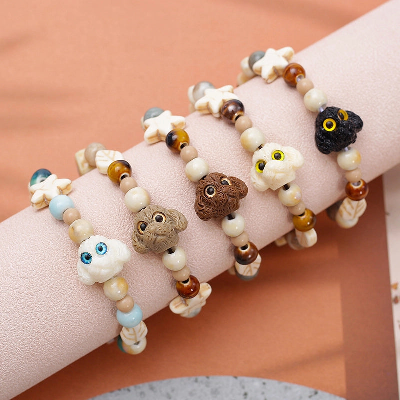 Cute Cartoon Personality Puppy Bracelet Boys And Girls Student Children Gift Jingdezhen Ceramic Jewelry Bracelet