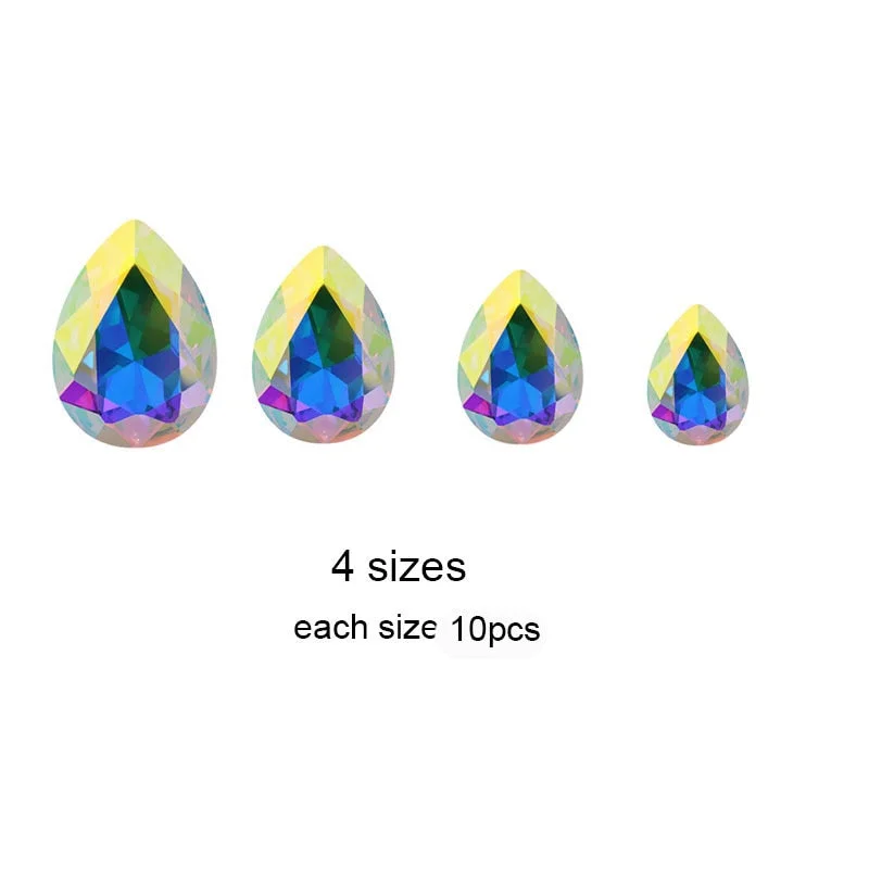 3D Nail Art Rhinestones Glitter Diamond Crystal AB Glass Mix Gems Tips Decoration Manicure Tool