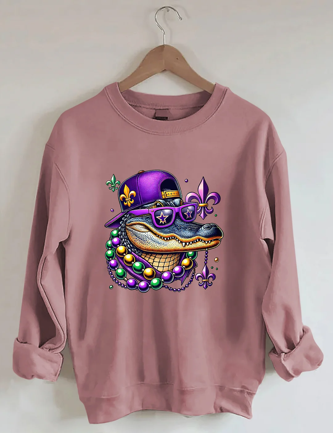 Mardi Gras Crocodile Sweatshirt