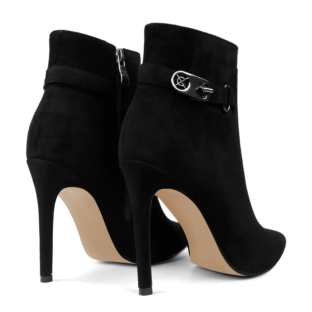 10cm/3.94" Women's Closed Pointed Toe Stilettos Heels Ankle Boots