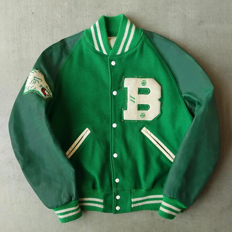 Casual personality retro letter baseball jacket