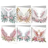 6PCS DIY Diamond Art Greeting Cards Flower Wings Congratulations Cards & Gifts