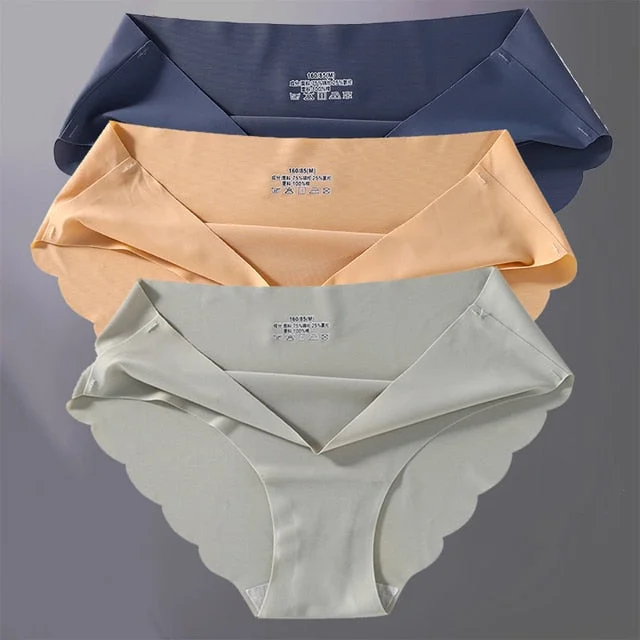 3PCS/Set Women Panties Sexy Seamless Underwear Pantys Lingerie for Female Underpants Soft Solid Color Low-Rise Briefs Intimates