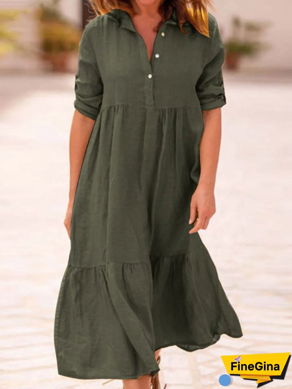 Casual Long Sleeve Loose Dress