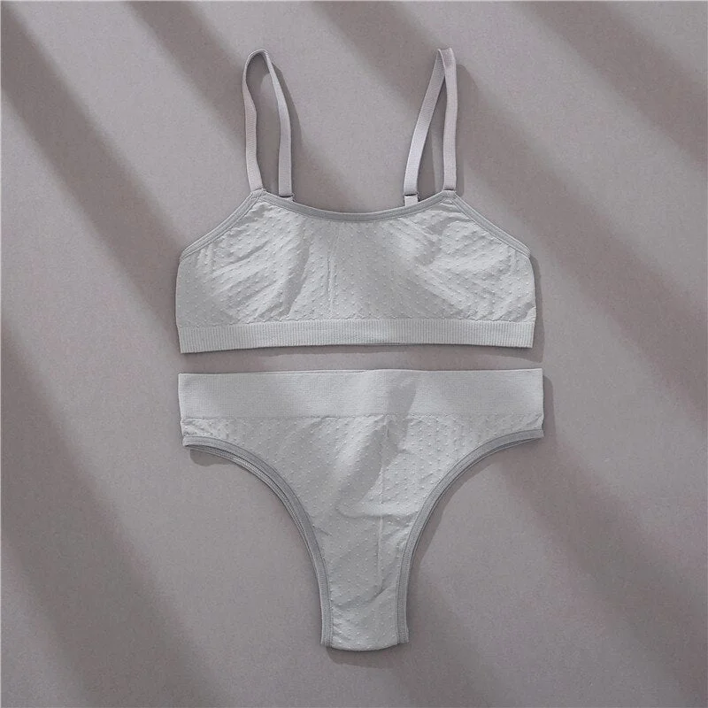 FINETOO S-2XL Women Seamless Bra Lingerie Set Sexy Push Up Crop Top Brazilian Panties Active Sports Sets Fitness Top Underwear